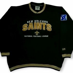 Vtg 90's NEW ORLEANS SAINTS LEE SPORT Embroidered Sweatshirt